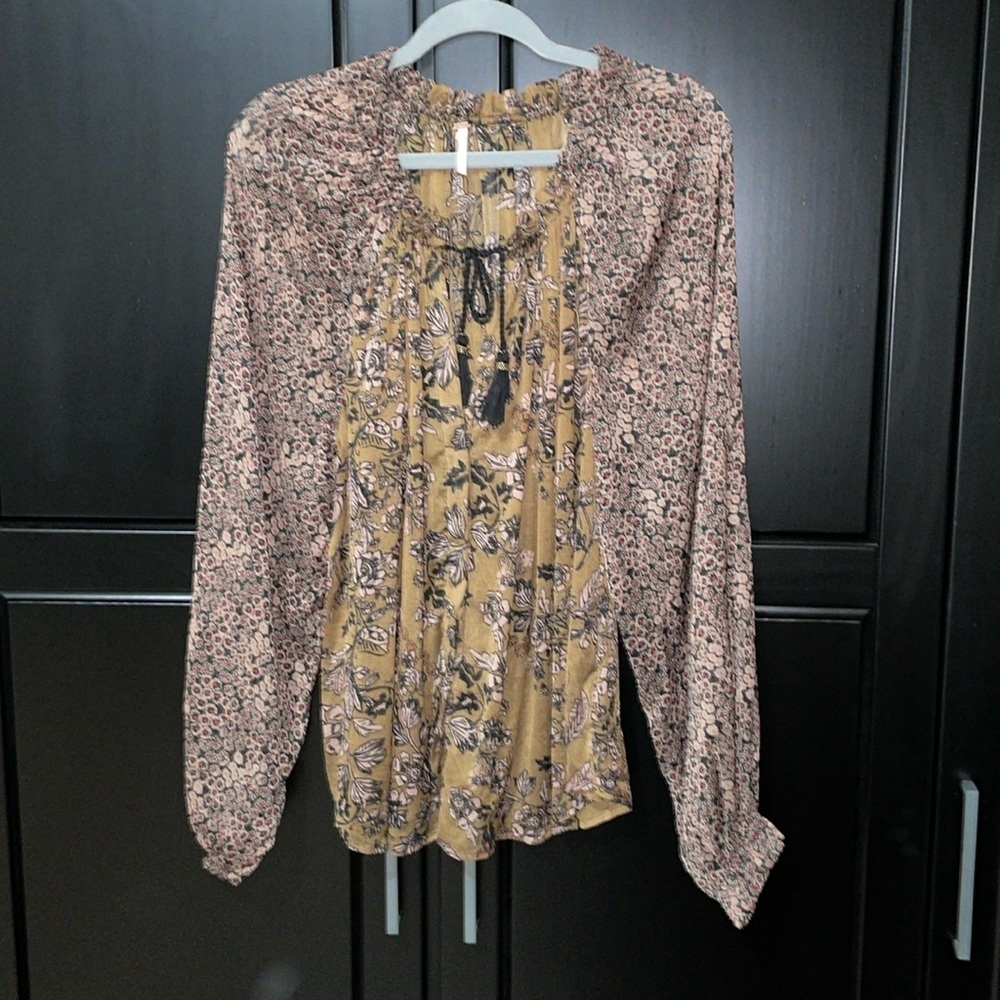 Free People pheasant blouse Hendrix top